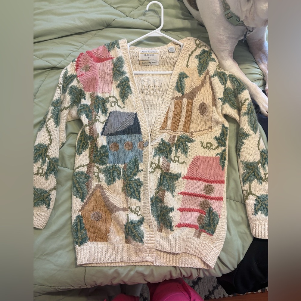 Vintage Marisa Christina birdhouse cardigan